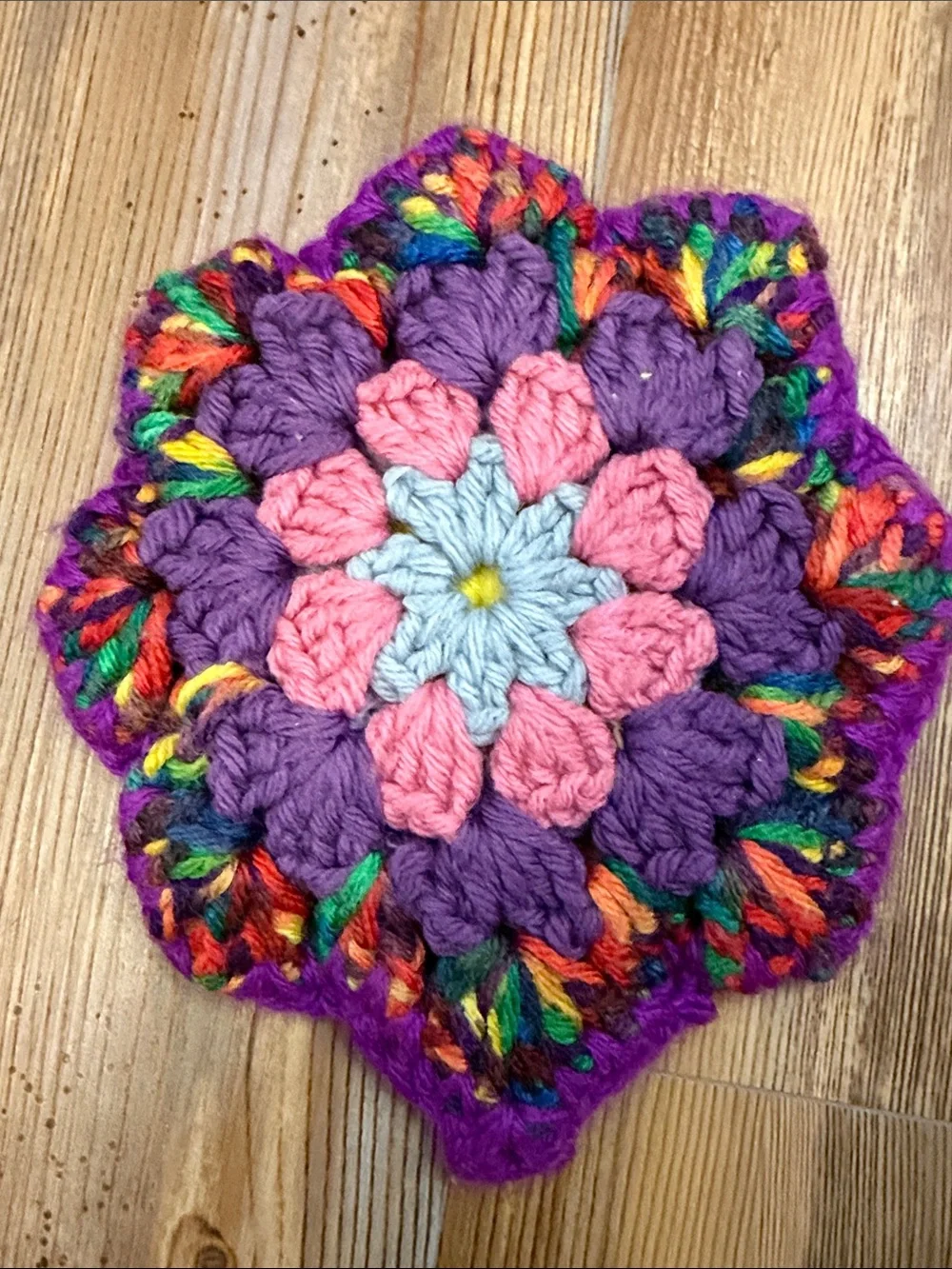 Vintage Multicolor Hand Crocheted Trivets/Hot Pads